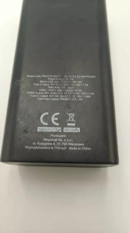 POWERBANK TRACER 30000 MAH CZARNY