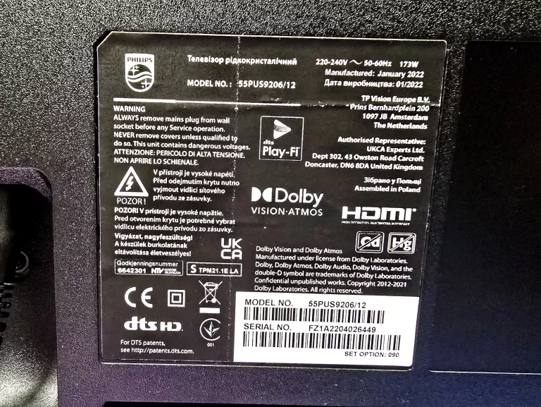 TELEWIZOR PHILIPS 55PUS9206/12 + PILOT