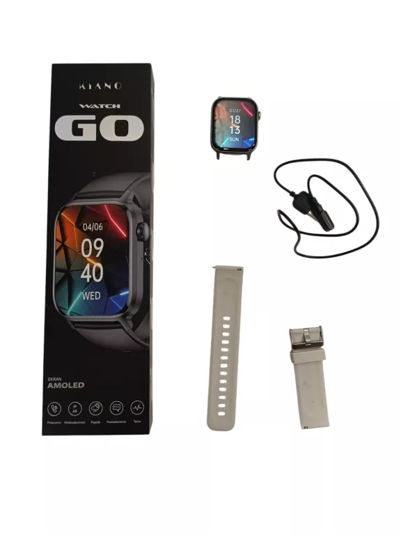 SMARTWATCH KIANO WATCH GO 1.91 AMOLED WODOODPORNY IP68 230MAH BEŻOW