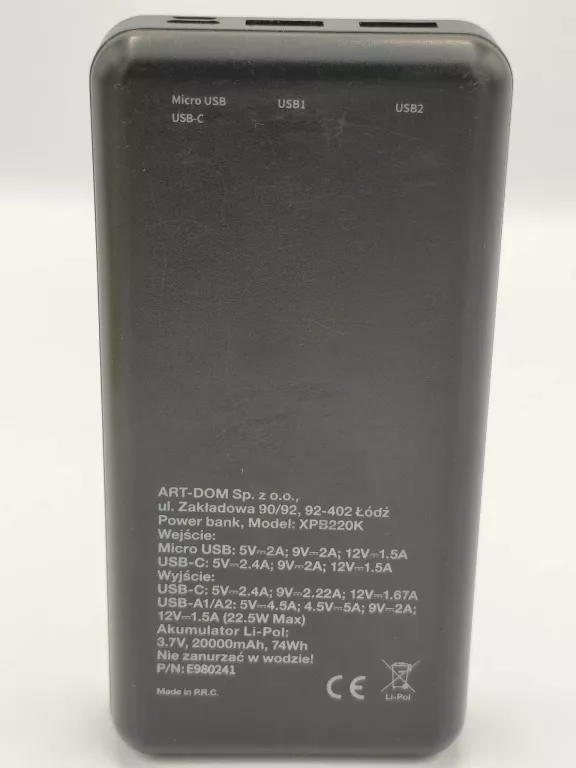 POWERBANK XLINE XPB220K 20000 MAH,GWARANCJA