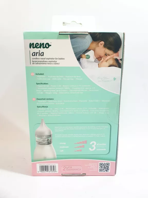 NENO ARIA – BEZPRZEWODOWY ELEKTRONICZNY ASPIRATOR DO UDRAŻNIANIA NOSA U DZ