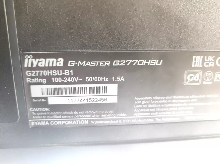 MONITOR 27" IIYAMA G2770HSU-B1 | FAST IPS IGZO| 1920X1080 (FHD)|165HZ|0,8M