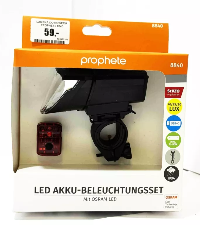 LAMPKA DO ROWERU PROPHETE 8840
