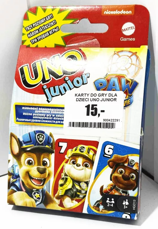 KARTY DO GRY DLA DZIECI UNO JUNIOR