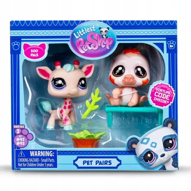 LITTLEST PET SHOP SERIA 2 ZWIERZĄTKA 2-PAK ŻYRAFA I LENIWIEC
