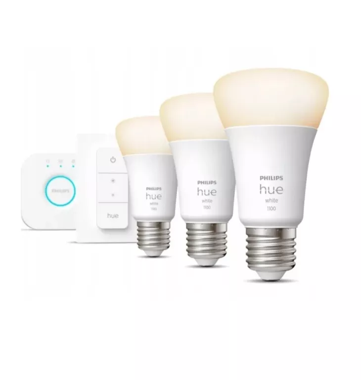 ZESTAW STARTOWY PHILIPS HUE 9.5W E27 (3 SZT.) + MOSTEK BRIDGE