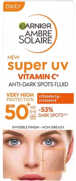 GARNIER AMBRE SOLAIRE- FLUID DO TWARZY PRZECIW PRZEBARWIENIOM SPF50+ 40ML