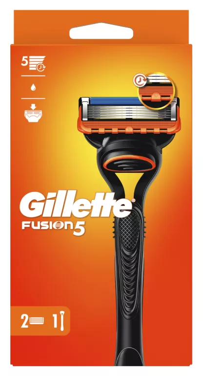 GILLETTE FUSION5 MASZYNKA DO GOLENIA DLA MĘŻCZYZN, 2 WKŁADY WYMIENNE