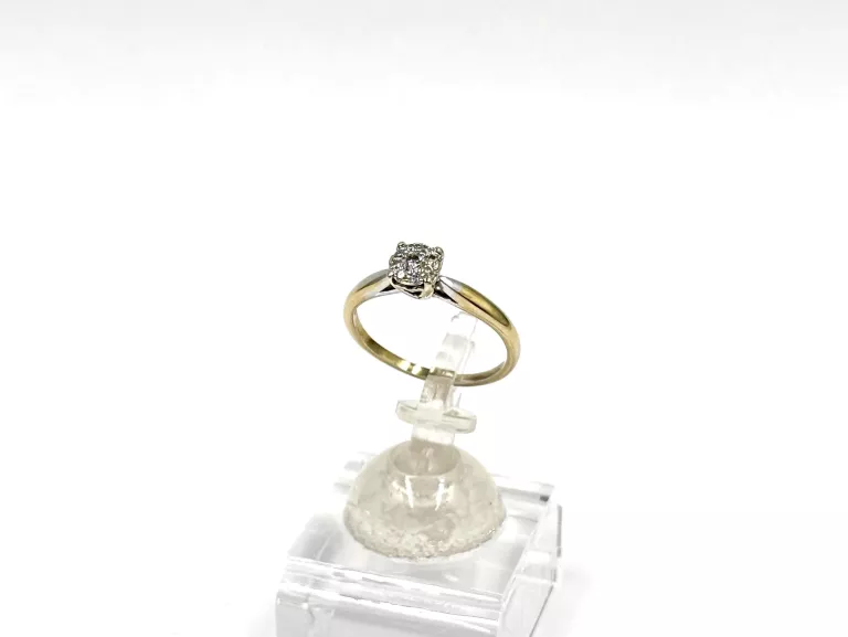ZŁOTY PIERŚCIONEK Z DIAMENTAMI 375 1,97G R13 0,13CT