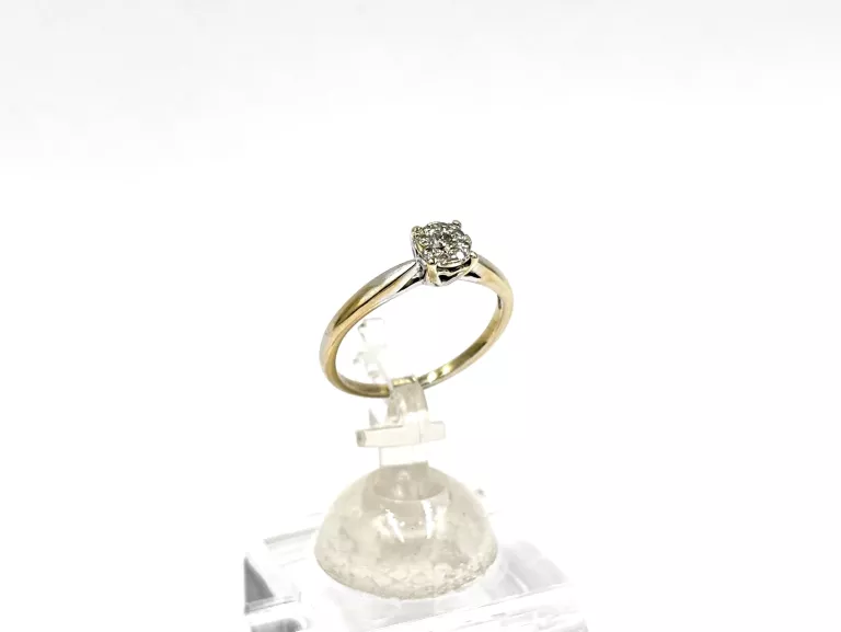 ZŁOTY PIERŚCIONEK Z DIAMENTAMI 375 1,97G R13 0,13CT