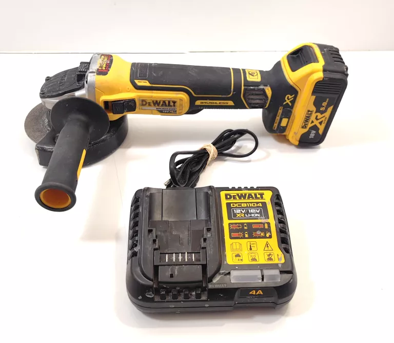 SZLIFIERKA KĄTOWA DEWALT DCG405 + AKU 5AH + ŁAD DCB1104