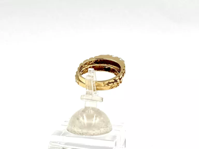 KOMPLET DWÓCH ZŁOTYCH PIERŚCIONKÓW Z DIAMENTAMI 585 4,87G R13 0,17CT