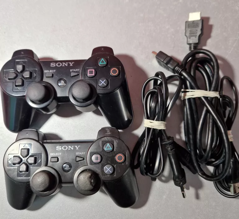 KONSOLA PS3 CECH-2504B+OKABLOWANIE + GRY+ 2 PADY