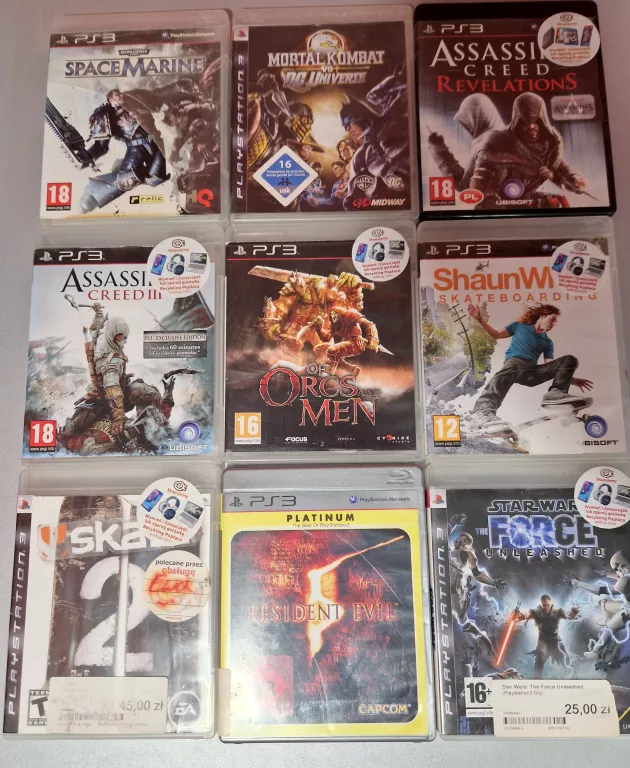 KONSOLA PS3 CECH-2504B+OKABLOWANIE + GRY+ 2 PADY