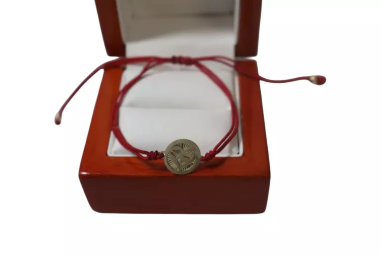 WYJĄTKOWA ZŁOTA BRANSOLETKA NA SZNURKU SERCA 0,63G