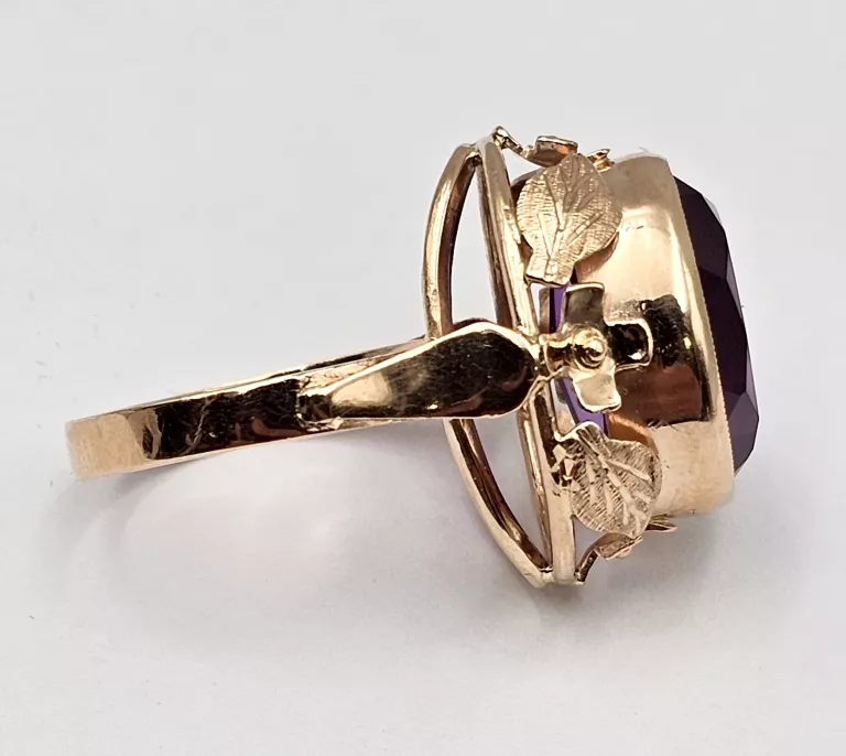 PIEKNY ZŁOTY PIERŚCIONEK Z ALEKSANDRYTEM 10,71G 585 R14