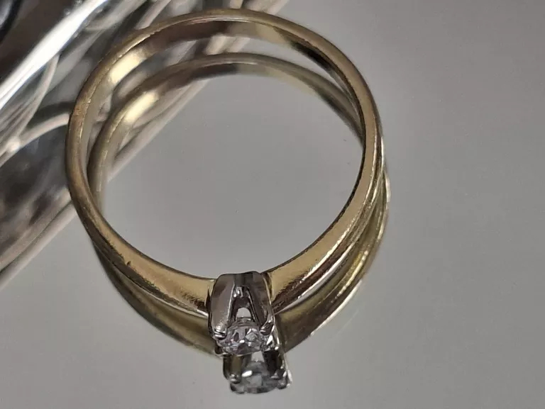 ZŁOTY PIERŚCIONEK 585 2,16G R.13 BRYLANTY 1SZT 0,12CT