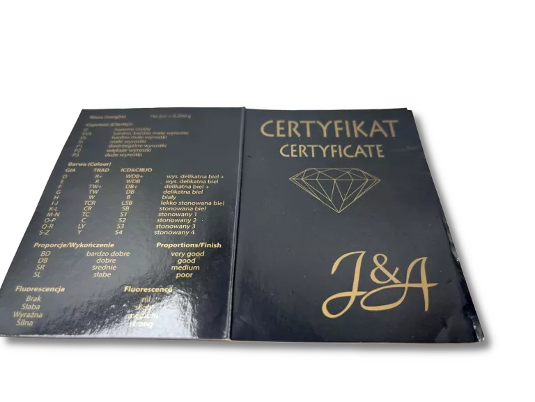 ZŁOTY PIERŚCIONEK P:585 W:1,5G R:10 BRYLANT 1SZT 0,04CT CERTYFIKAT