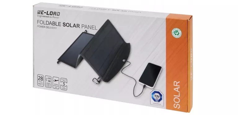 ŁADOWARKA SOLARNA SKŁADANA 28W 4600 MAH USB-A USB-C PANEL SŁONECZNY RE-LOA