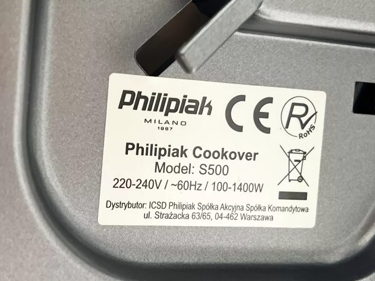 ROBOT WIELOFUNKCYJNY PHILIPIAK COOKOVER S500 | 1400W