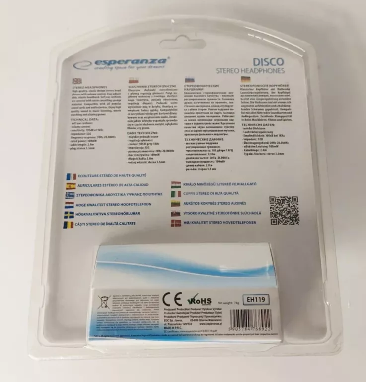 SŁUCHAWKI ESPERANZA DISCO EH119