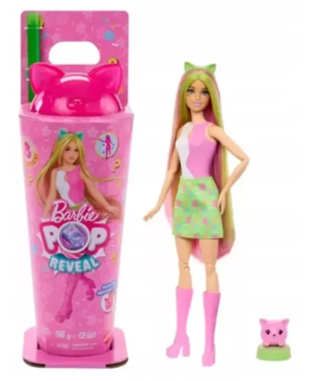 LALKA BARBIE POP REVEAL SHAKE ZWIERZACZKOWA IMPREZA KOTEK