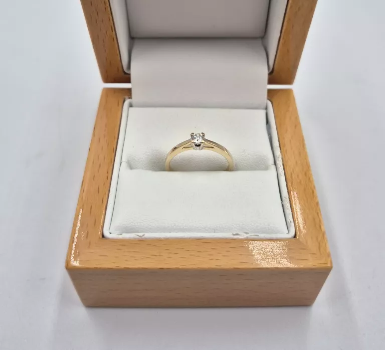 ZŁOTY PIERŚCIONEK 585 1,68G 1X BRYLANT 0,10 CT