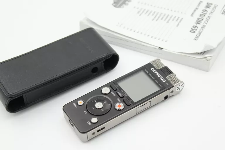 STAN IDEALNY! DYKTAFON OLYMPUS DM-670 8GB + ETUI, INSTRUKCJA