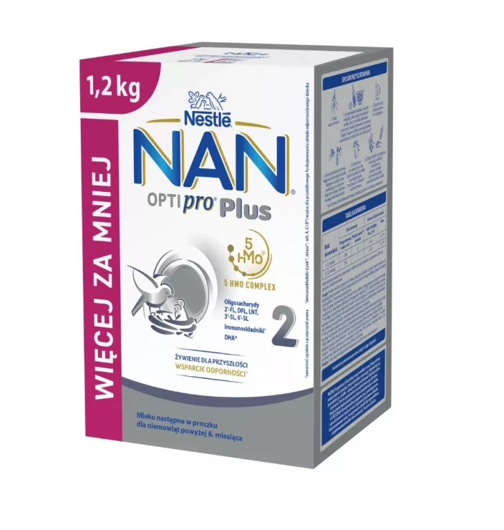MLEKO NAN OPTIPRO PLUS 2 MLEKO NASTĘPNE 1,2 KG (2 X 600 G)