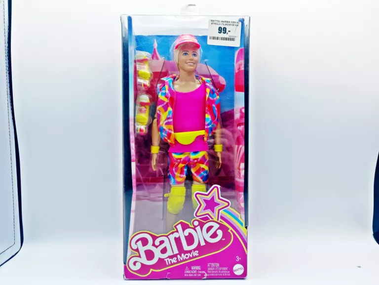 MATTEL BARBIE KEN W STROJU FILMOWYM NA ROLKACH HRF28