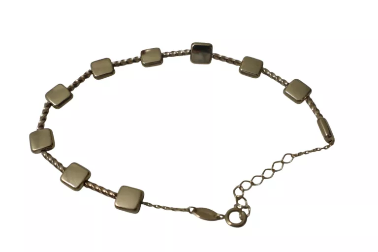 WYJĄTKOWA ZŁOTA BRANSOLETKA 17-19 CM, KWADRATY 2,92G