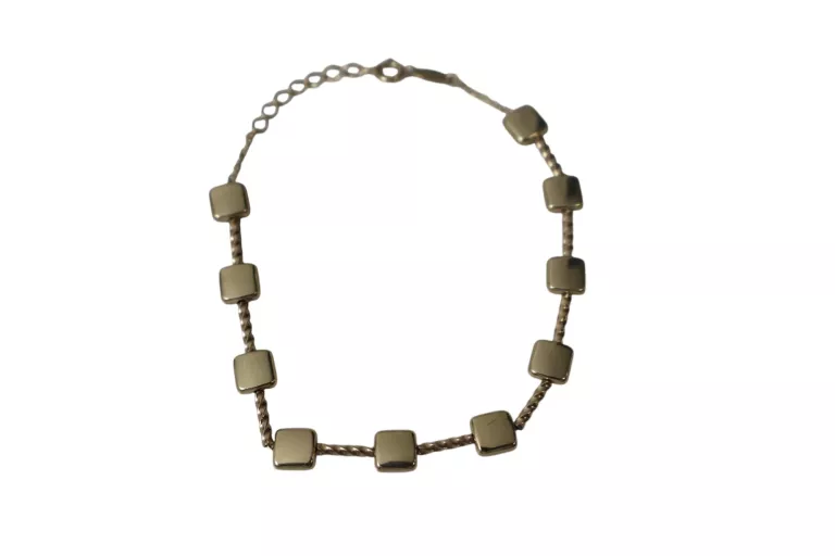 WYJĄTKOWA ZŁOTA BRANSOLETKA 17-19 CM, KWADRATY 2,92G