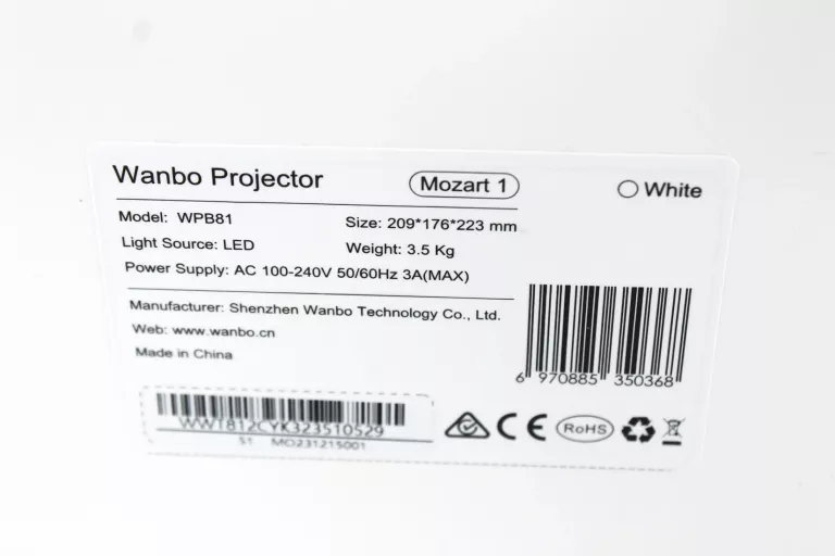 PROJEKTOR WANBO MOZART 1 LCD FULL HD ANDROID