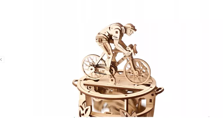 DREWNIANA AUTOMATA KOLARZ - RUCHOMY DREWNIANY MODEL DO SKŁADANIA; UGEARS