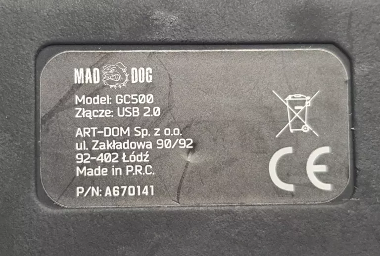 KONTROLER MAD DOG GC500 PS3