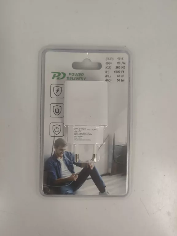 ŁADOWARKA SIECIOWA USB TYP C USB-C PD POWER DELIVERY 25W EU51 GAN BIAŁA