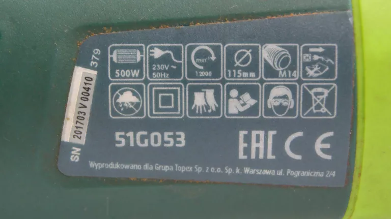 SZLIFIERKA KĄTOWA VERTO 51G053