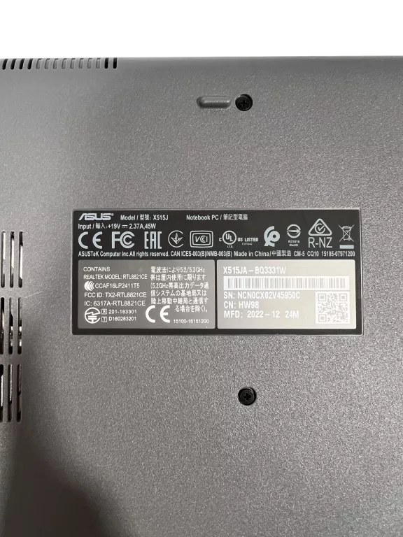 LAPTOP ASUS VIVOBOOK X515JA-BQ3331W I5-10GEN 8GB/256GB