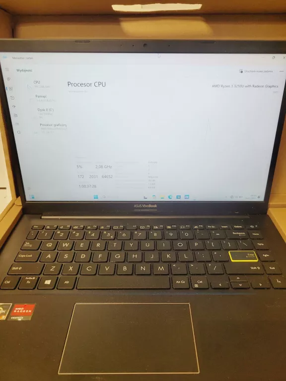 LAPTOP ASUS VIVOBOOK D413D RYZEN 3-3250U / 8GB / 256GB SSD / KOMPLET