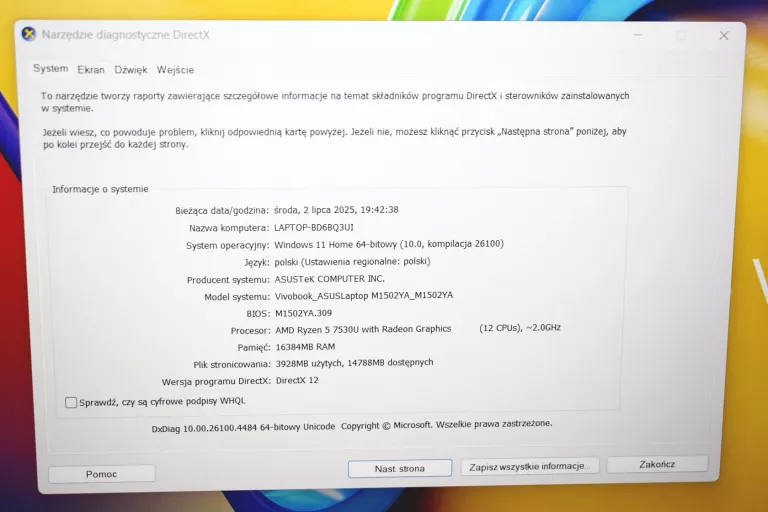 LAPTOP ASUS VIVOBOOK M1502Y