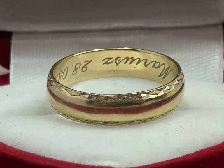 ZŁOTA OBRĄCZKA GRAWER PRÓBA 585 3.66G R19
