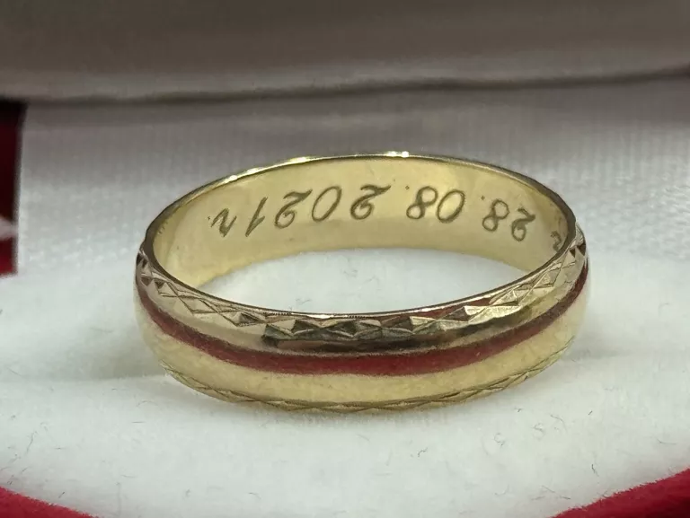 ZŁOTA OBRĄCZKA GRAWER PRÓBA 585 3.66G R19
