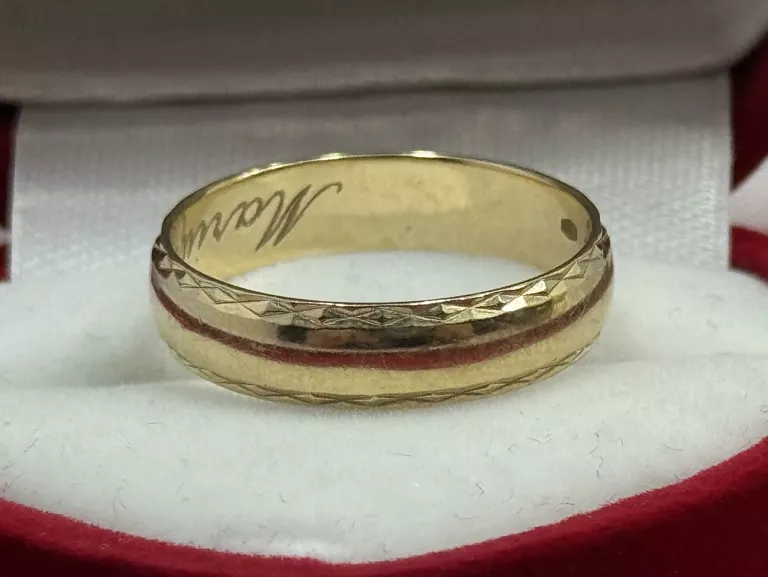 ZŁOTA OBRĄCZKA GRAWER PRÓBA 585 3.66G R19