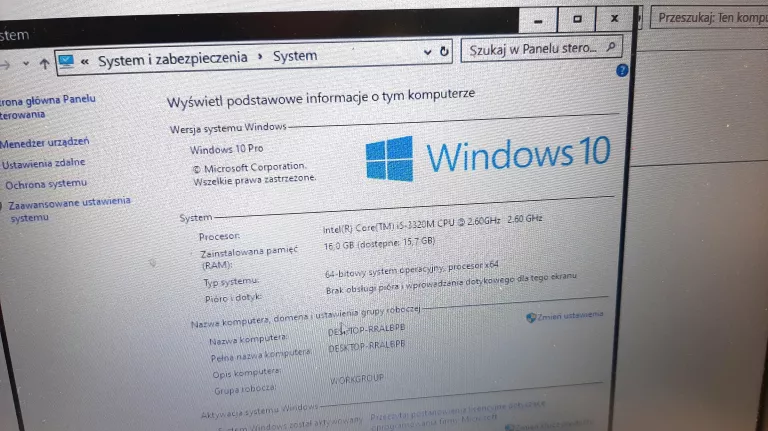 LENOVO THINKPAD X230 16GB RAM I5-3320M WIN 10 PRO DYSK 240 GB