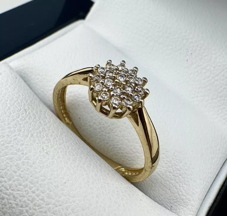 ELEGANCKI ZŁOTY PIERŚCIONEK 1,78 G PR.585 14K R.10