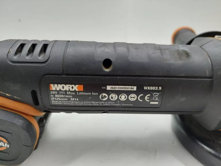 SZLIFIERKA KĄTOWA WORX WX803.9 + AKUMULATOR 4.0AH