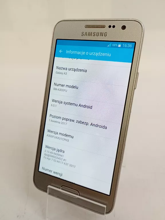 SMARTFON SAMSUNG GALAXY A3 1 GB / 16 GB 4G (LTE) ZŁOTY