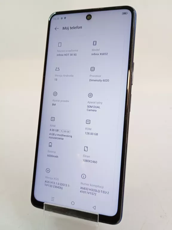 SMARTFON INFINIX HOT 30 5G 4GB/128GB CZARNY
