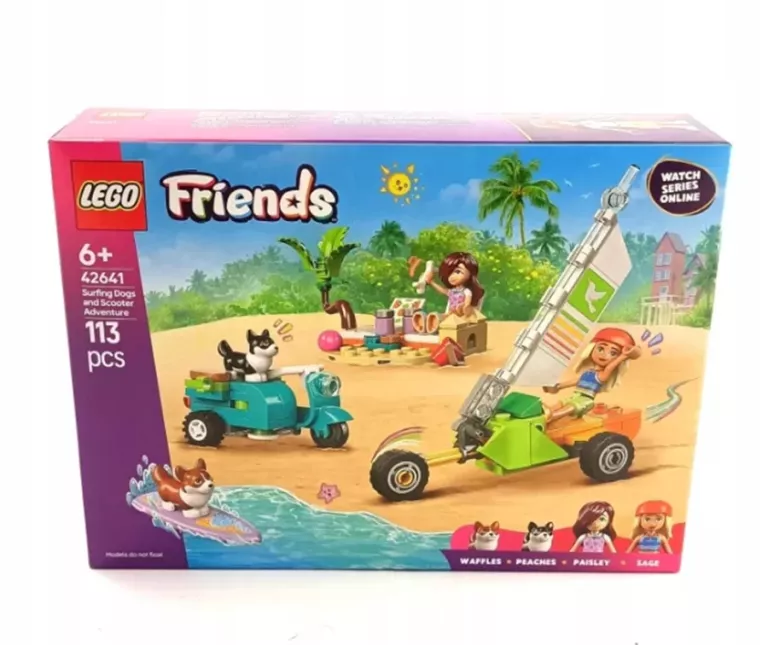 LEGO FRIENDS 42641 PRZYGODA Z SURFUJĄCYMI PSAMI I SKUTEREM