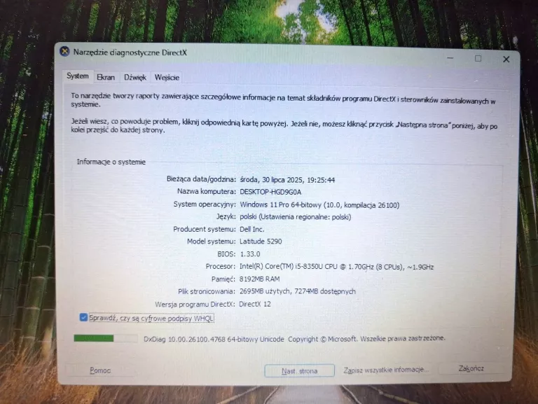 LAPTOP DELL LATITUDE 5290 8/256GB + ZASILACZ